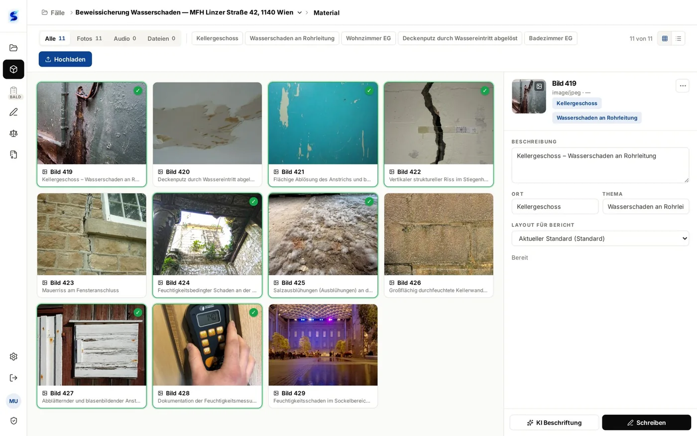 Scribo – Materialverwaltung mit Fotos und KI-Beschriftung